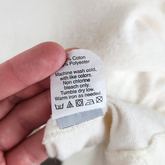 Madewell Cream Libra Lace Up Tee 3/4 Sleeve Top sz M Flawed - Picture 7 of 12